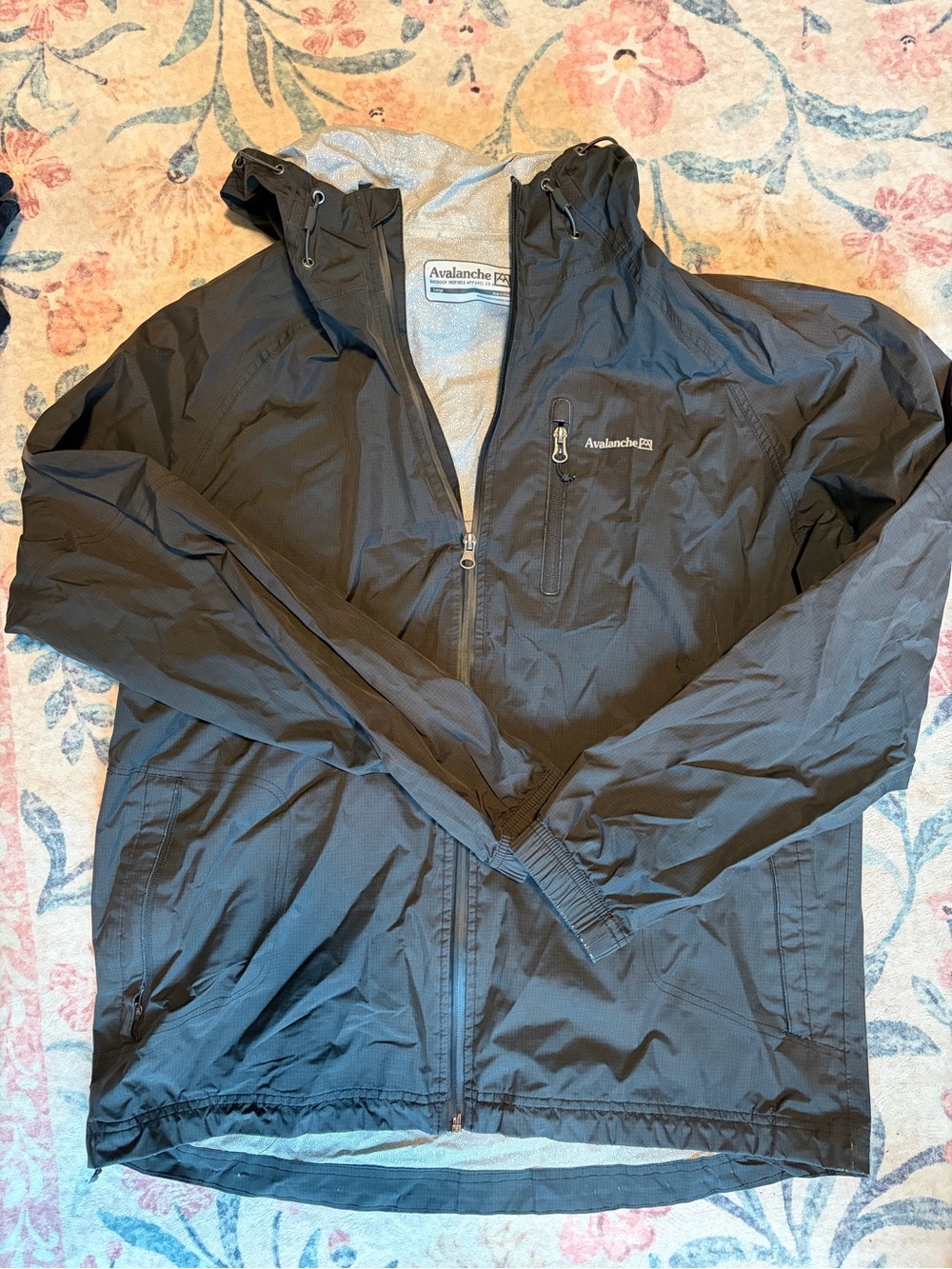 Avalanche Black Hooded Windbreaker Jacket for Men